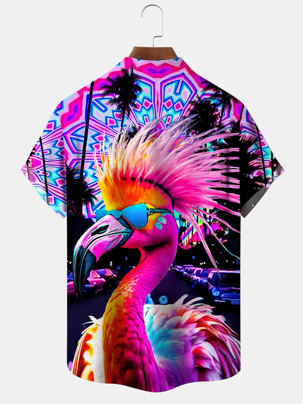 Alohadaddy Flamingo Coconut Tree Button Pocket Casual Short Sleeve Shirt