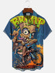 Alohadaddy Tiki Coconut Tree Button Pocket Casual Short Sleeve Shirt