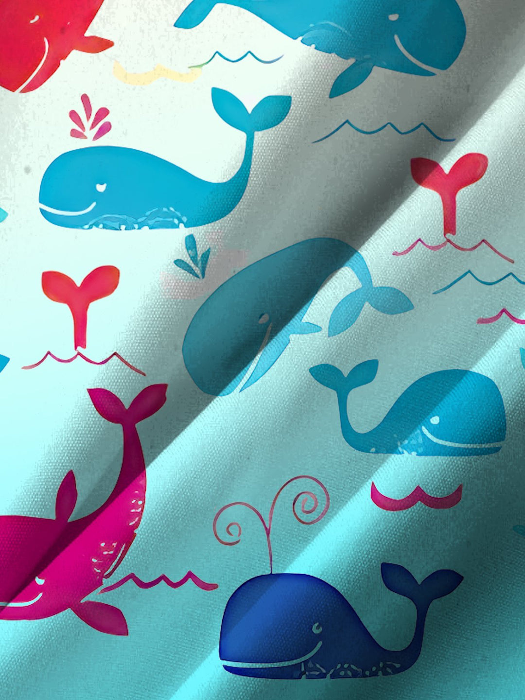 Alohadaddy Gradient Ocean Whale Button Pocket Casual Short Sleeve Shirt