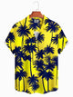 Alohadaddy Coconut Tree Button Pocket Casual Short Sleeve Shirt