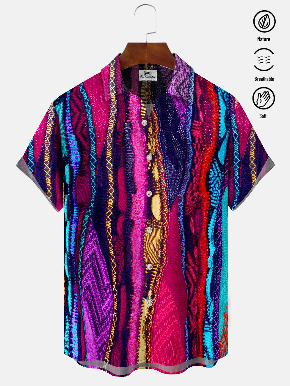 Alohadaddy Contrast Color Cotton And Linen Fabric Texture Buttons Pockets Casual Short Sleeves Holiday Shirt