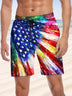 Alohadaddy Flag Drawstring Pocket Casual Beach Shorts