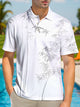 Alohadaddy Plant Bamboo Buttons Casual Short Sleeve Polo Shirt