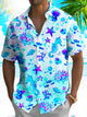 Alohadaddy Beach Ocean Shell Button Pocket Casual Short Sleeve Shirt