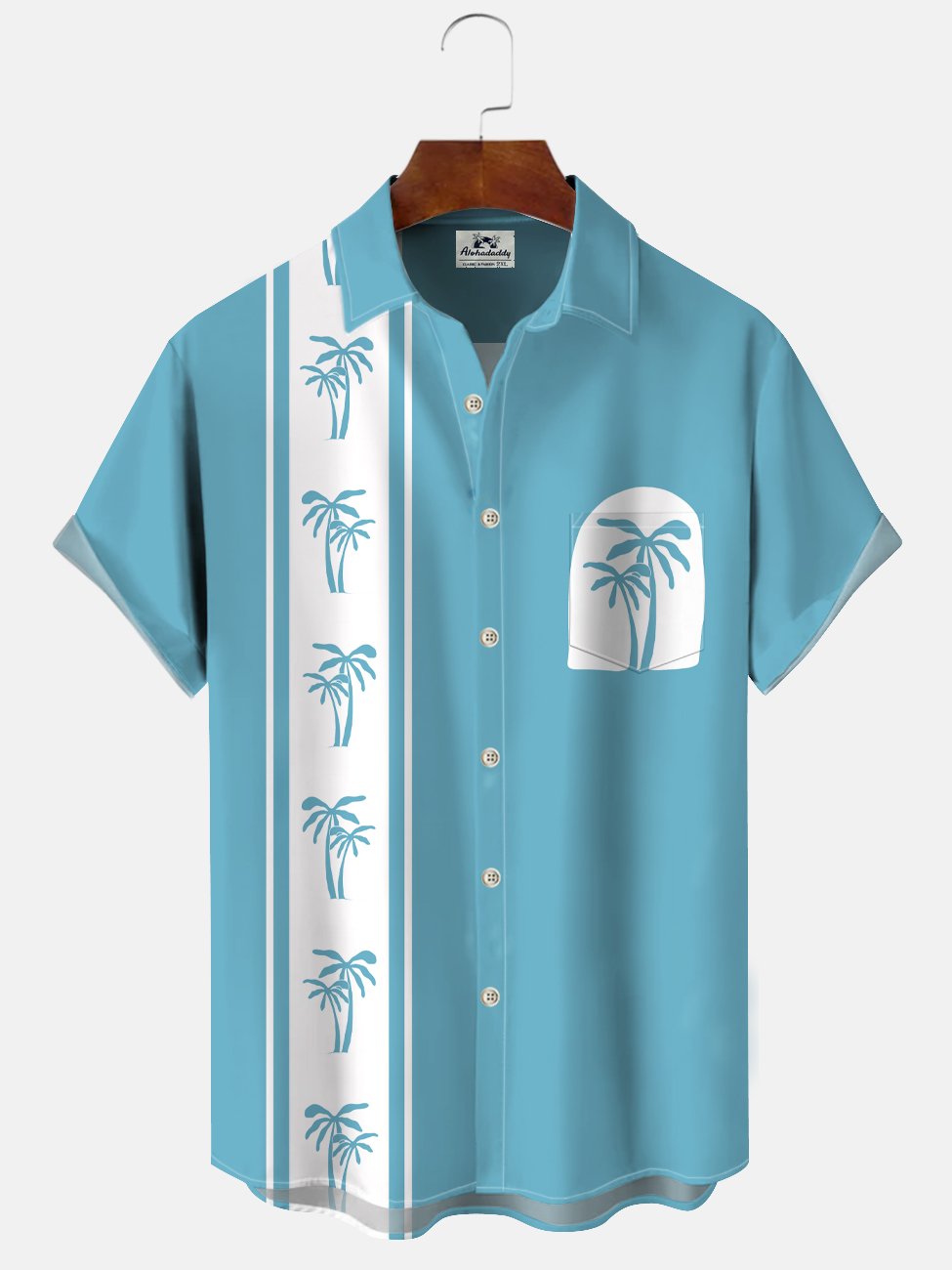 Alohadaddy Coconut Tree Button Pocket Casual Short Sleeve Shirt