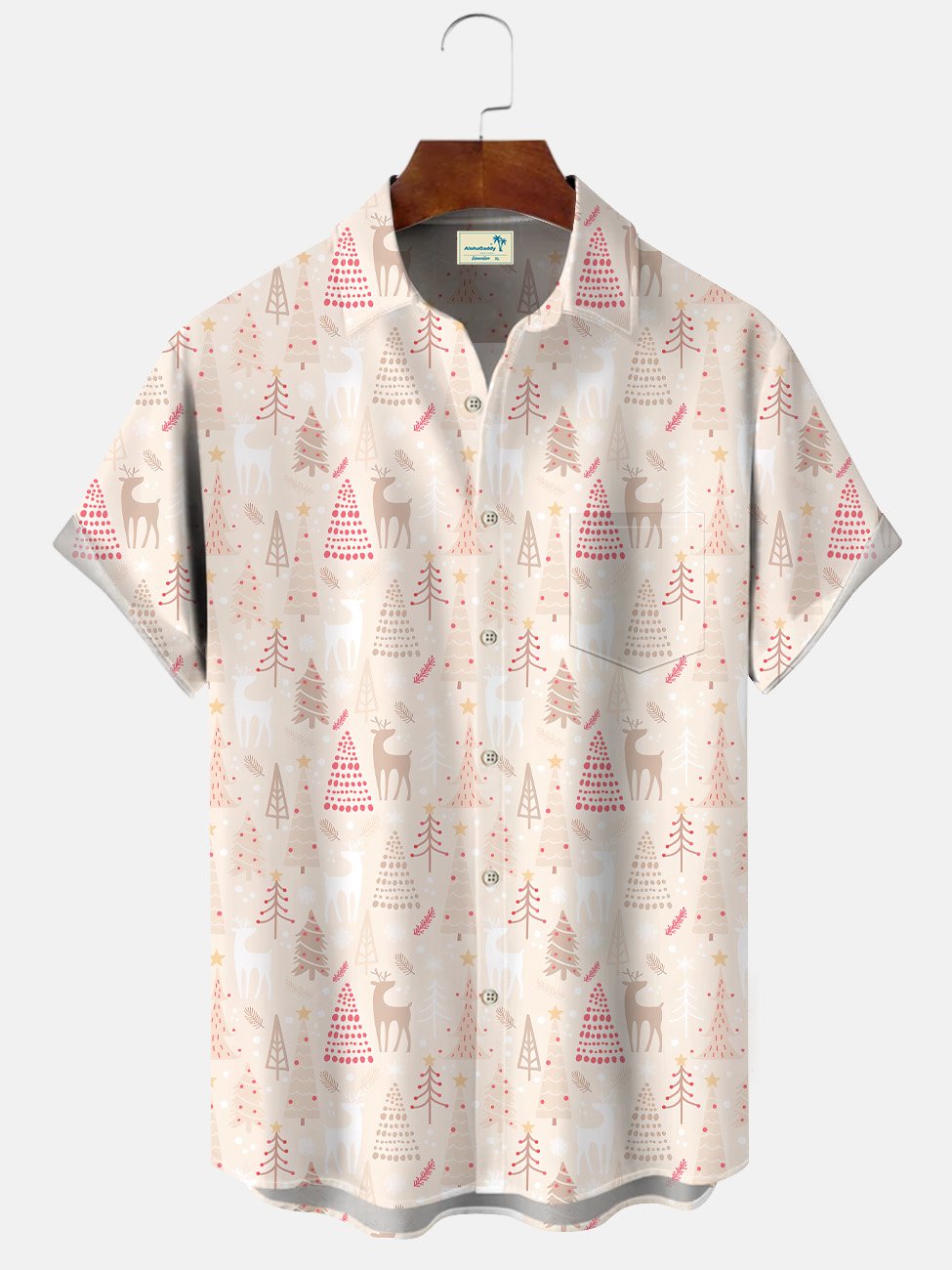 Alohadaddy Christmas Gift Button Pocket Casual Short Sleeve Shirt