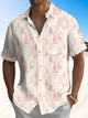Camisa informal de manga corta con bolsillo y botones con regalo navideño de Alohadaddy