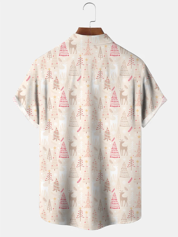 Alohadaddy Christmas Gift Button Pocket Casual Short Sleeve Shirt