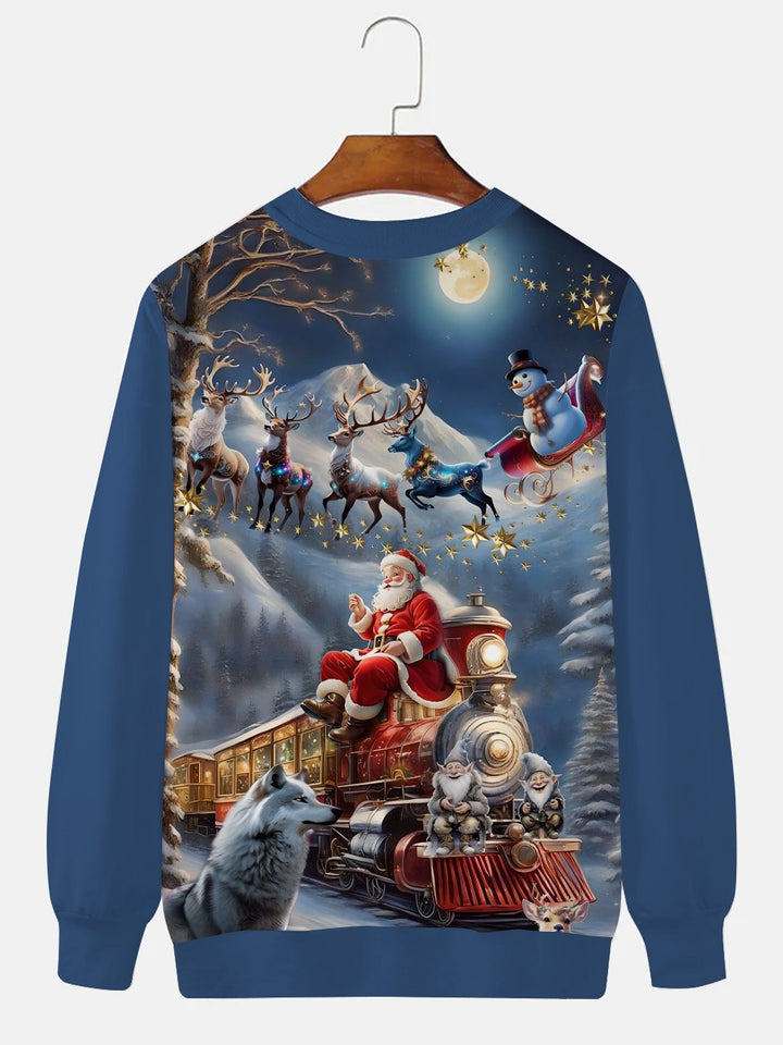 Sudadera informal de manga larga y cuello redondo con diseño de elfo navideño de Papá Noel de Alohadaddy