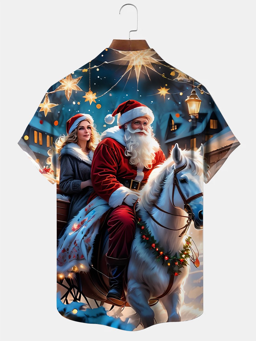 Alohadaddy Christmas Button Pocket Casual Short Sleeve Shirt