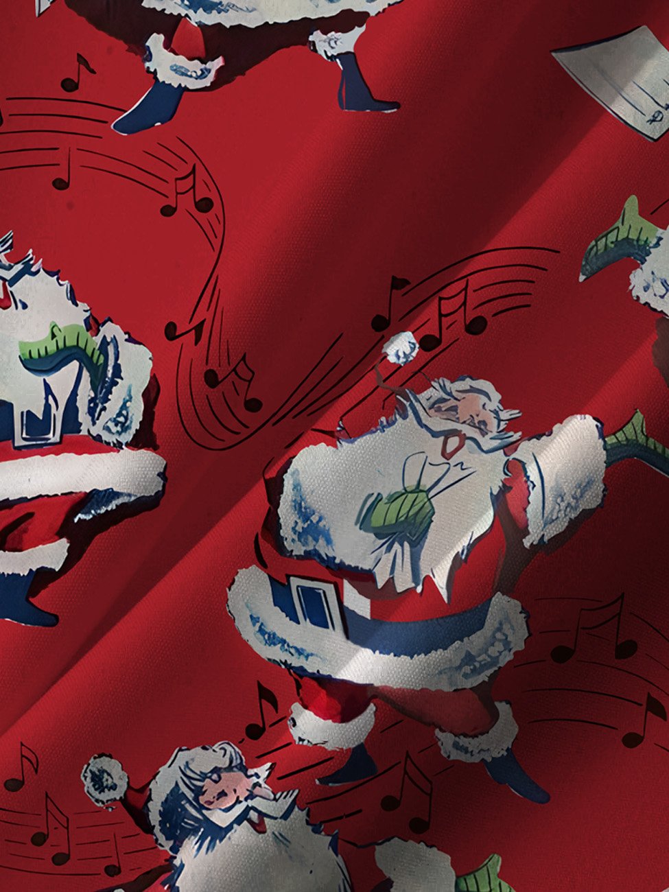 Alohadaddy Christmas Santa Claus Holiday Button Pocket Casual Short Sleeve Shirt