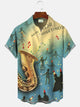 Alohadaddy Retro Jazz Dance Music Christmas Button Pocket Casual Short Sleeve Shirt