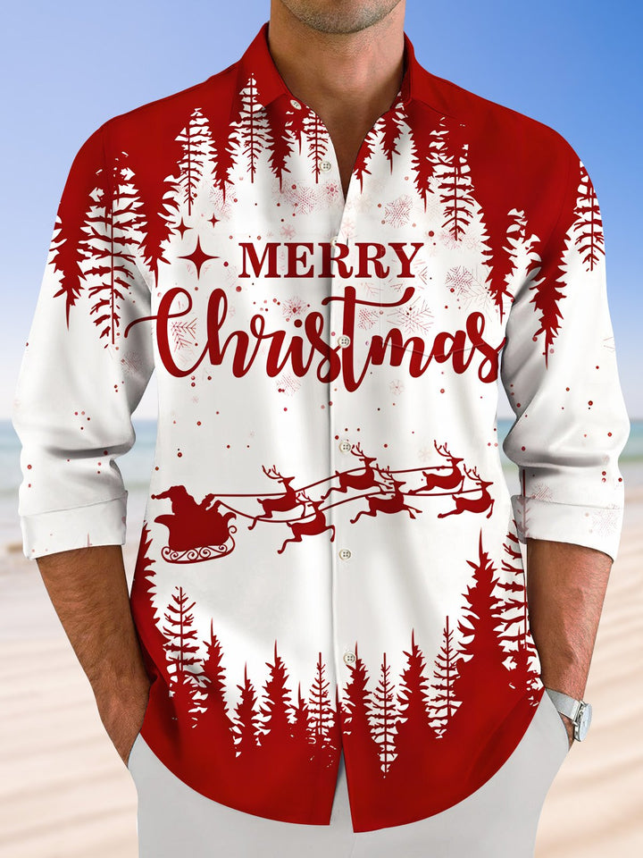 Alohadaddy Christmas Button Pocket Casual Short Sleeve Shirt