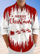 Camisa informal de manga corta con bolsillos y botones navideños de Alohadaddy
