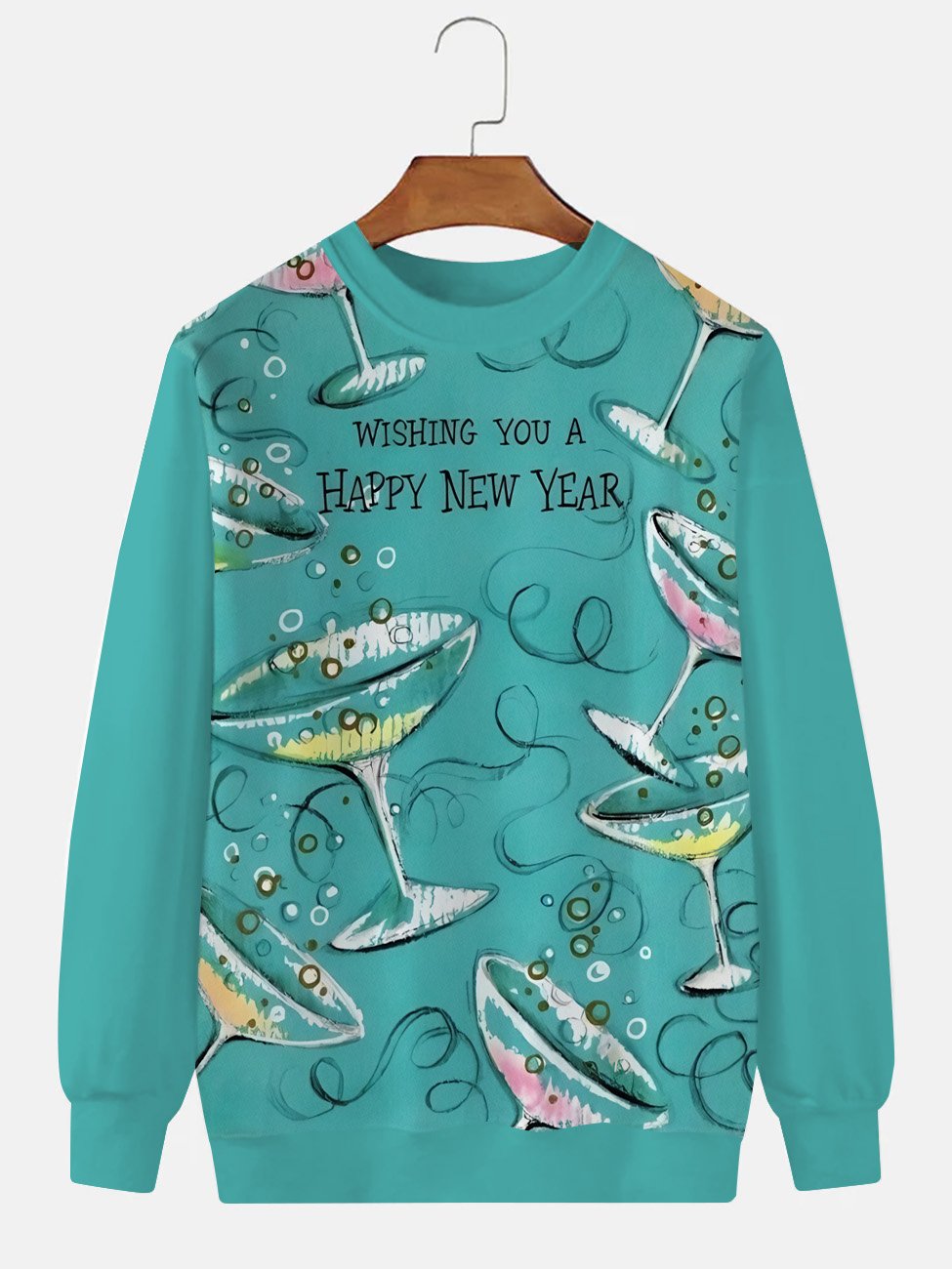 Sudadera de poliéster de manga larga con cuello redondo y diseño informal para parejas con fiesta de cócteles navideños de Alohadaddy