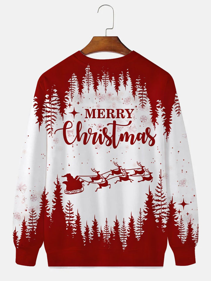 Sudadera de poliéster de manga larga informal con cuello redondo y diseño retro navideño de Alohadaddy
