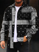 Alohadaddy Retro Geometric Corduroy Ethnic Graphics 3D Digital Printing Men's Workwear Pocket Jacket Coat