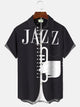 Alohadaddy Music Jazz Vintage Button Pocket Casual Short Sleeve Shirt
