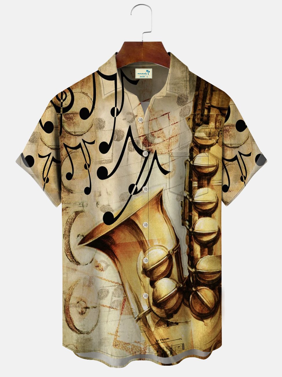 Alohadaddy Vintage Jazz Button Pocket Casual Short Sleeve Shirt