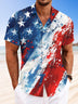 Alohadaddy Flag Casual Button Pocket Casual Short Sleeve Shirt