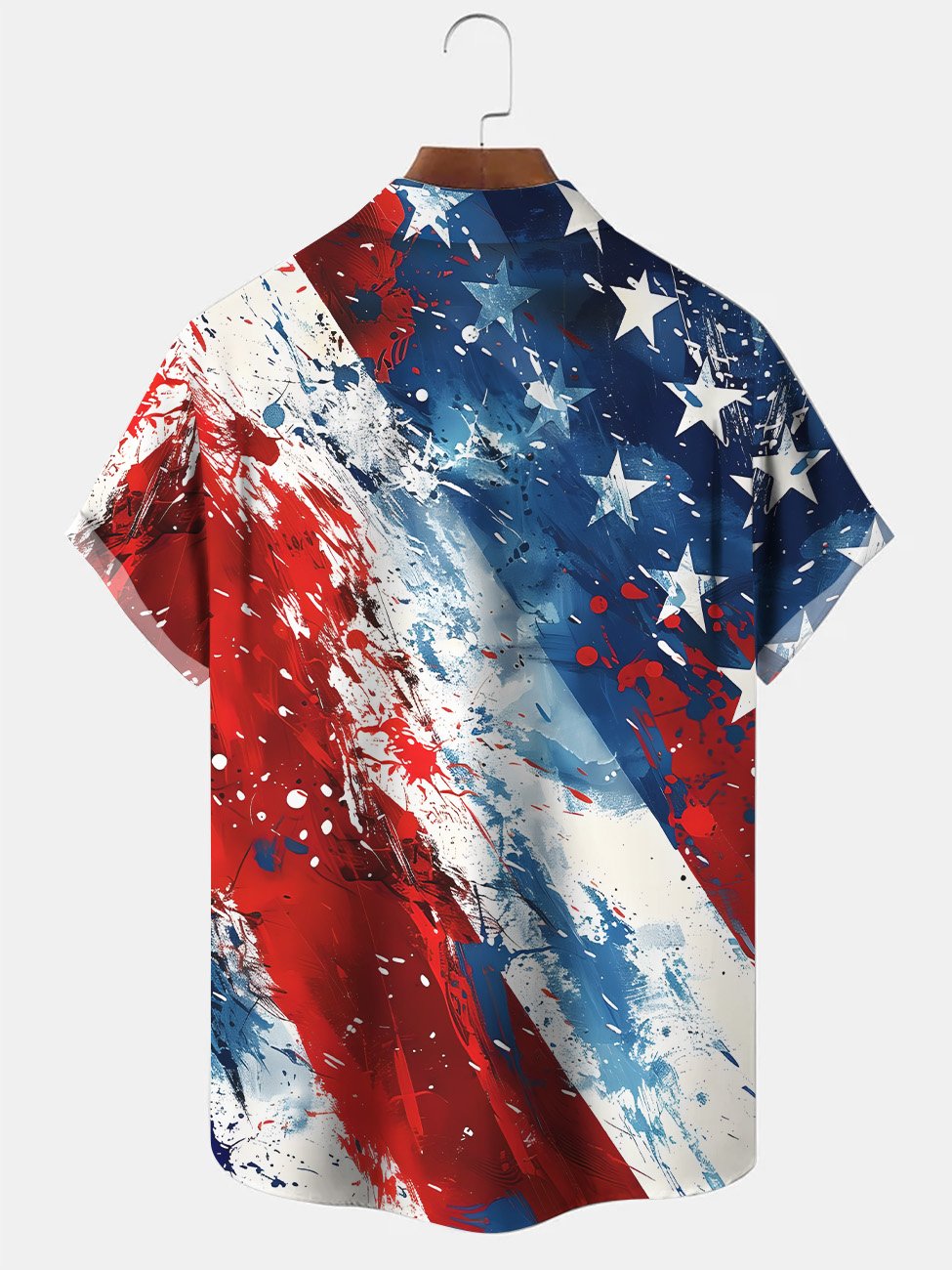 Camisa informal de manga corta con bolsillos y botones y bandera de Alohadaddy