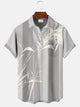 Alohadaddy Plant Bamboo Button Pocket Casual 50S Bowling Commuter Short Sleeve Shirt