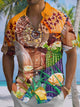 Camisa informal de manga corta con bolsillo y botones y estatua de piedra tótem Tiki de Alohadaddy