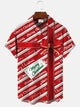 Camisa informal de manga corta con bolsillo y botones con regalo navideño de Alohadaddy