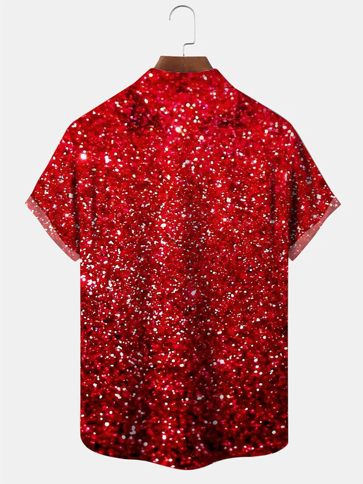 Alohadaddy Christmas Lights Fluorescent Pocket Button Casual Short Sleeve Shirt