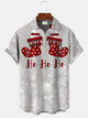 Alohadaddy Christmas Snowflake Gift Button Pocket Casual Short Sleeve Shirt