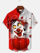 Chemise décontractée à manches courtes avec poche boutonnée et motif clown d'Halloween Alohadaddy