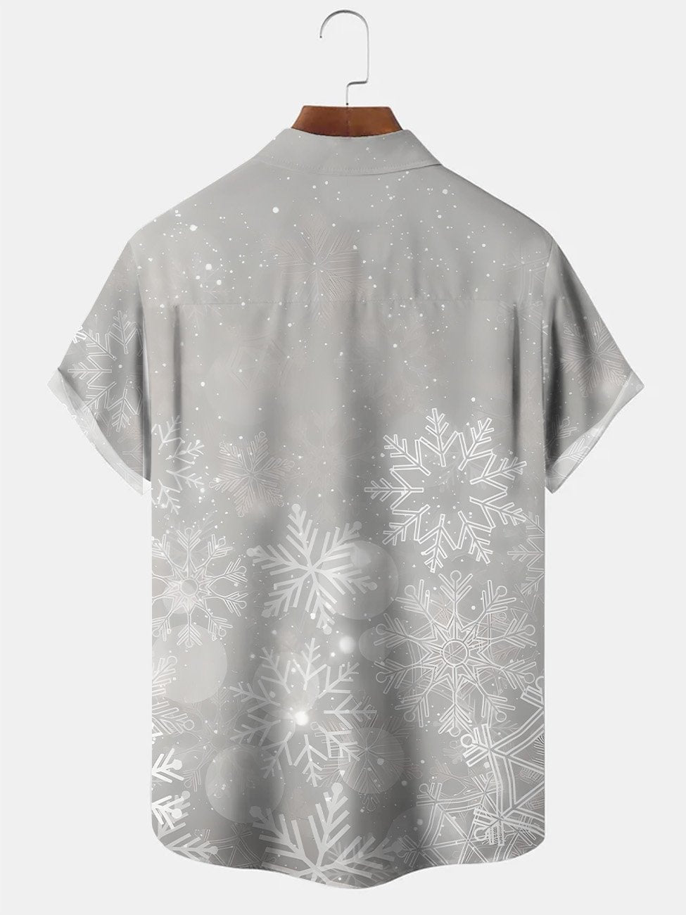 Alohadaddy Christmas Snowflake Gift Button Pocket Casual Short Sleeve Shirt
