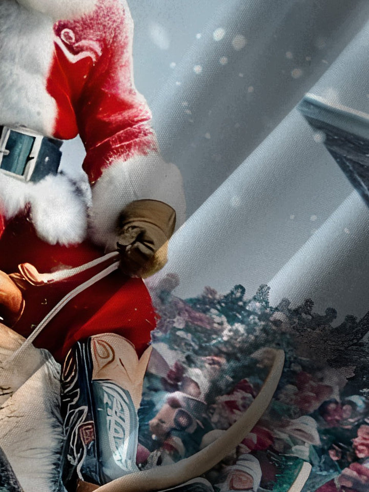 Chemise décontractée à manches courtes avec poche à boutons Alohadaddy Christmas Santa Bullfight