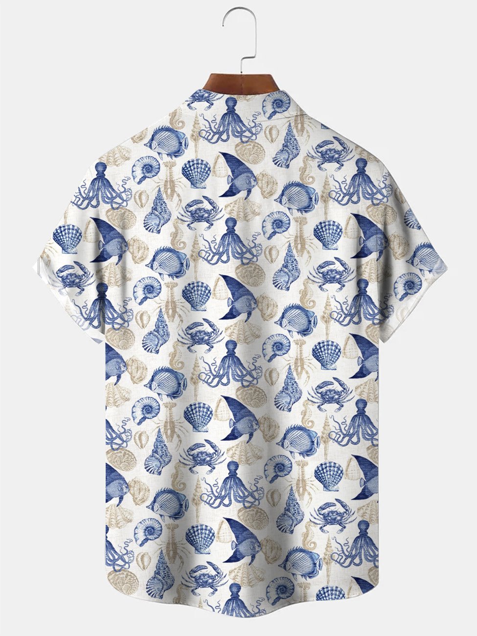 Alohadaddy Ocean Life Tropical Fish Button Pocket Casual Short Sleeve Shirt