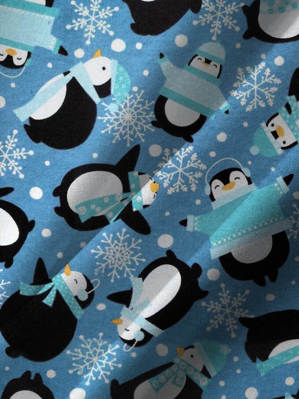 Alohadaddy Christmas Snowman Penguin Button Pocket Casual Short Sleeve Shirt