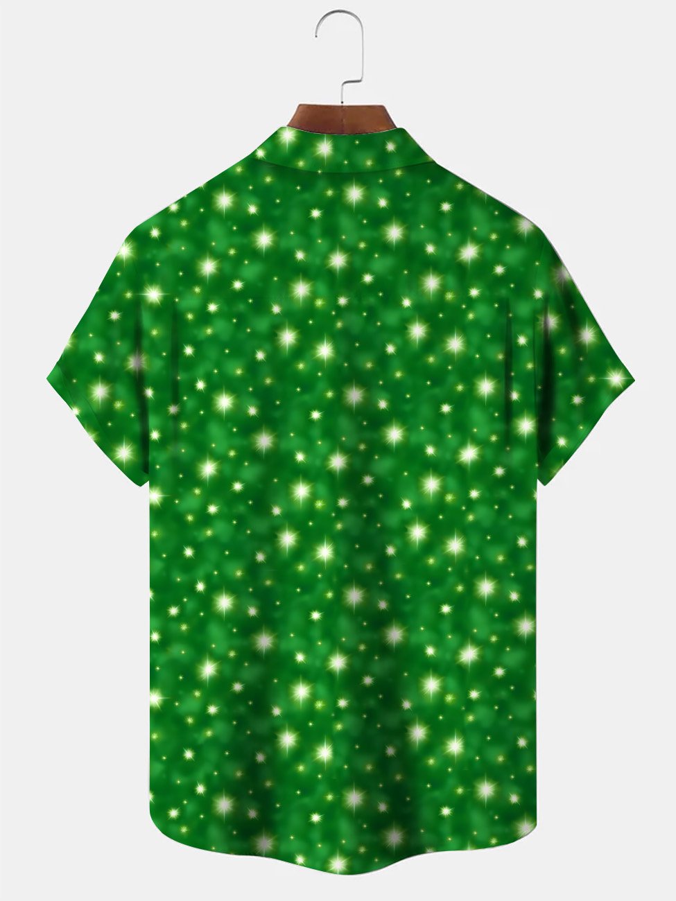 Alohadaddy Christmas Star Button Pocket Casual Short Sleeve Shirt