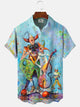 Alohadaddy Clown Christmas Button Pocket Casual Short Sleeve Shirt