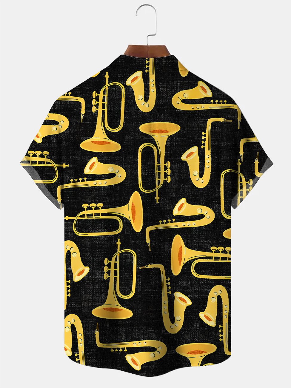 Alohadaddy Music Jazz Contrast Button Pocket Casual Short Sleeve Shirt