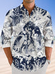 Alohadaddy Ethnic Style Mermaid Line Geometry Button Pocket Casual Long Sleeve Shirt