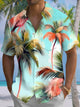 Camisa informal de manga corta con bolsillos y botones con diseño de árbol de coco de Alohadaddy Beach