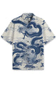 Alohadaddy Animal Vintage Dragon Button Pocket Casual Short Sleeve Shirt