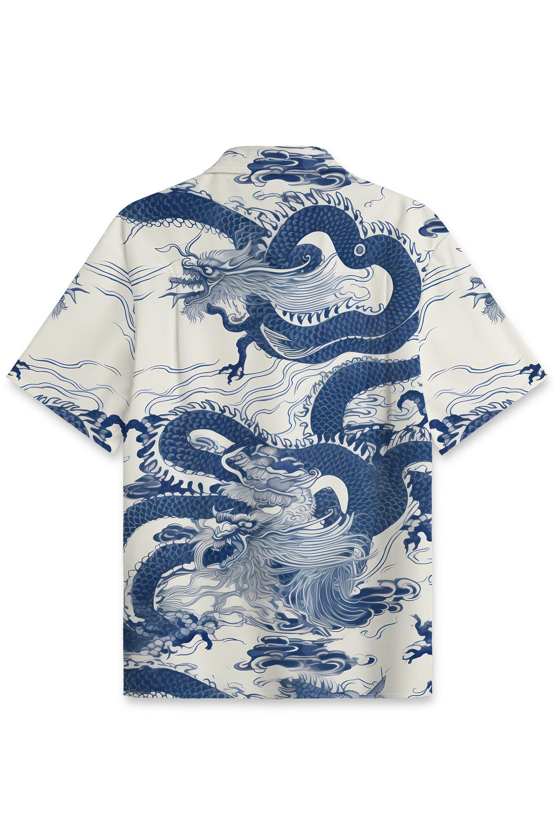 Alohadaddy Animal Vintage Dragon Button Pocket Casual Short Sleeve Shirt