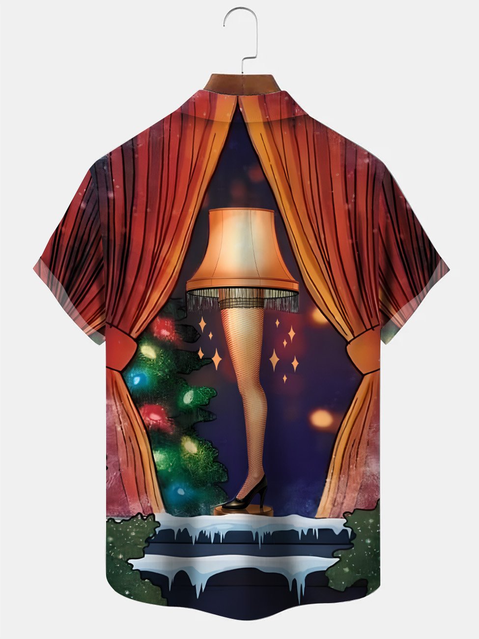 Camisa informal de manga corta con bolsillos y botones estilo vintage navideño de Alohadaddy