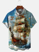 Alohadaddy Ocean Boat Vintage Button Pocket Casual Vacation Shirt