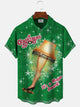 Alohadaddy Christmas Vintage Button Pocket Casual Short Sleeve Shirt