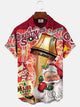 Camisa navideña informal con bolsillos y botones Alohadaddy