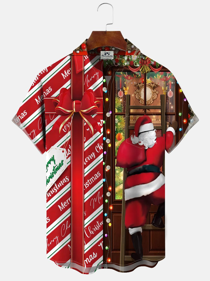 Alohadaddy Christmas Gift Button Pocket Casual Holiday Shirt