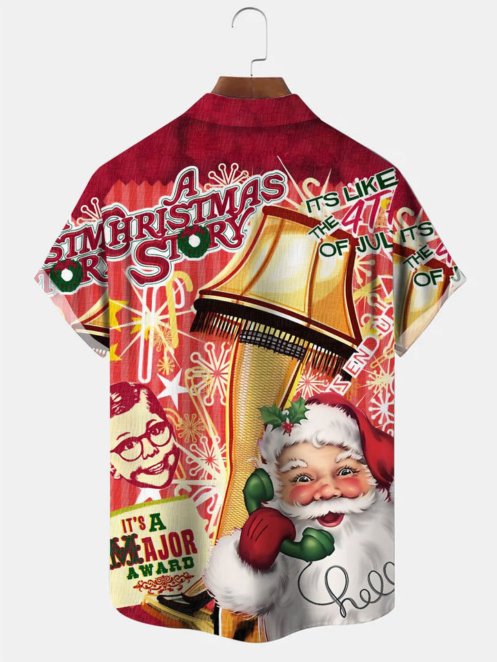 Alohadaddy Christmas Button Pocket Casual Holiday Shirt
