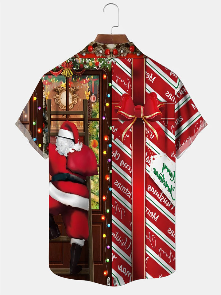 Alohadaddy Christmas Gift Button Pocket Casual Holiday Shirt