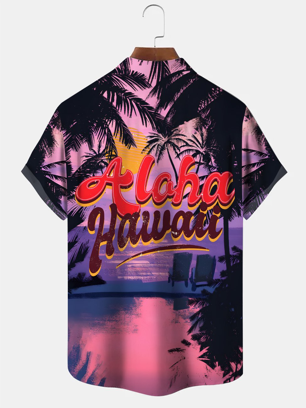 Alohadaddy Beach Coconut Tree Button Pocket Casual Short Sleeve Shirt
